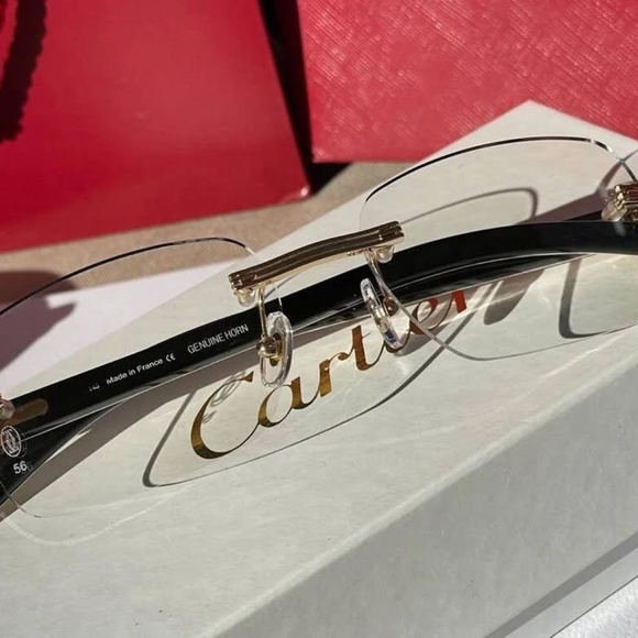 Authentic Cartier Eyeglasses CT0286O Custom Lens Buffalo Sunglasses Buffs - Picture 4 of 7